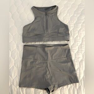 Fabletics Zip Up Midi Swim Top & Surf’s Up Swim Shorts - SZ L, EUC